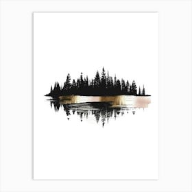 Forest In The Lake Art Print