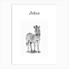 B&W Zebra Poster Art Print