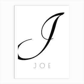 Joe Typography Name Initial Word Art Print