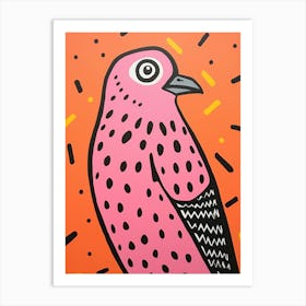 Pink Polka Dot Falcon 2 Art Print