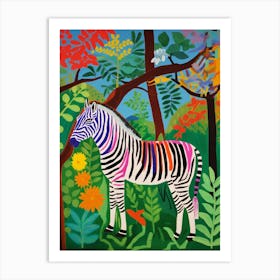 Maximalist Animal Painting Zebra 4 Art Print