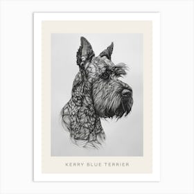 Kerry Blue Terrier Line Sketch 1 Poster Art Print