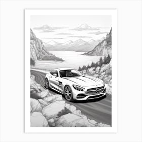 Mercedes Benz Amg Gt Coast Drawing 4 Art Print