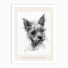 Australian Terrier Line Sketch 3 Poster Art Print