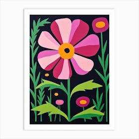 Cut Out Style Flower Art Cosmos 1 Art Print