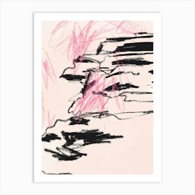 Pink Rocks Abstract Landscape Art Print