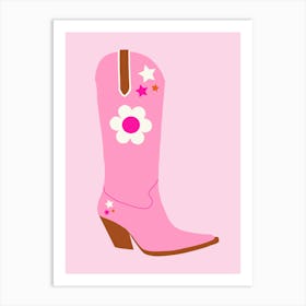 Cowboy Boot | 01 - Pink Art Print