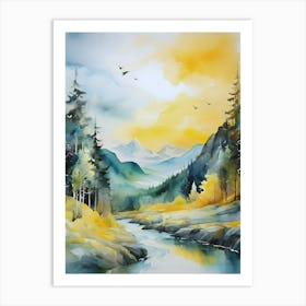 Sunrise In The Mountains Art Print