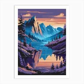 Mountain Landscape Painting Art Print