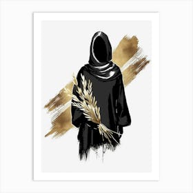 Woman Holding Wheat 1 Art Print