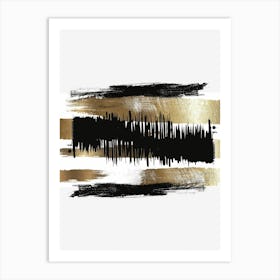 Gold Sound Wave Canvas Print Art Print