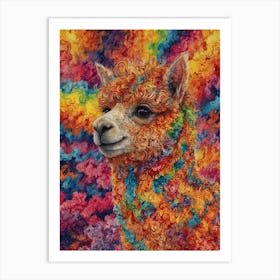 Rainbow Llama 1 Art Print