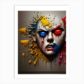 Clown Face~ Escape Clause ~ Reimagined Art Print