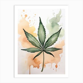 Marijuana Leaf Painting Art Print