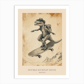 Baryonyx Vintage Dinosaur Poster 2 Art Print