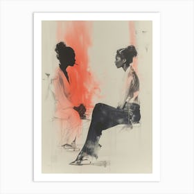 'Two Women Talking' 1 Art Print