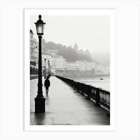 San Sebastian, Spain, Black And White Analogue Photography 4 Art Print