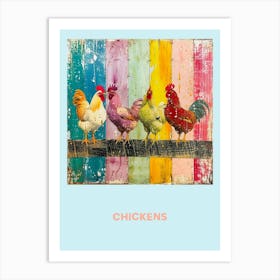 Chickens Poster Collage 2 Art Print