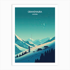 Poster Of Grandvalira   Andorra, Ski Resort Illustration 3 Art Print