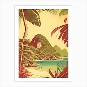Marajo Island Brazil Vintage Sketch Tropical Destination Art Print