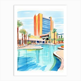 Aria Resort & Casino   Las Vegas, Nevada  Resort Storybook Illustration 2 Art Print