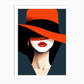 Woman In A Red Hat 1 Art Print