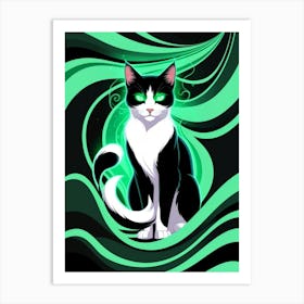 Cat With Green Eyes Art Print