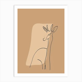 Giraffe - Boho, Line Art 25 Art Print