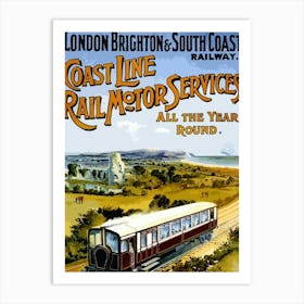 Coastline Railway, England Art Print