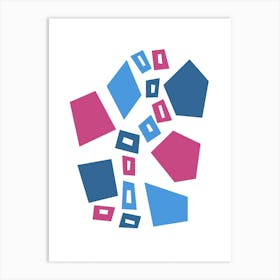 Blue, Purple and Pink Geometric Art Print