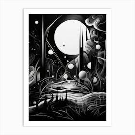 Dreams Abstract Black And White 2 Art Print