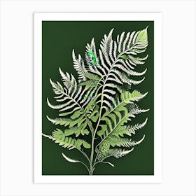 Leatherleaf Fern Vintage Botanical Poster Art Print