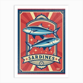 Retro Sardines 80s Art Print