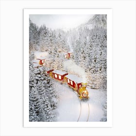 Santa'S Train Art Print