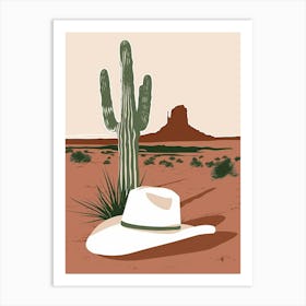 Cactus And Hat Art Print