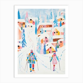 Gstaad   Switzerland, Ski Resort Illustration 3 Art Print