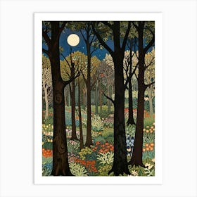 William Morris Forest At Night 21 Art Print