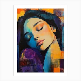 Sad Woman In A Peaceful Slumber 1 Art Print