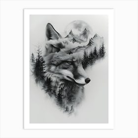 Wolf In The Forest 21 Art Print