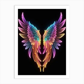 Neon Angel Wings 35 Art Print