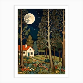 William Morris Night In The Woods 6 Art Print