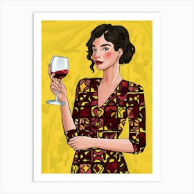 Woman Holding A Glass Of Wine Art Print