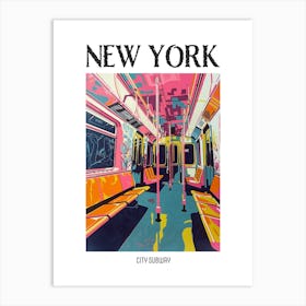 New York City Subway New York Colourful Silkscreen Illustration 2 Poster Art Print