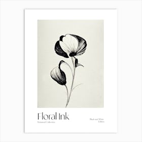 Floral Ink Botanical 3 Art Print