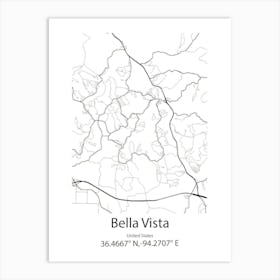 Bella Vista,United States Minimalist Map Art Print