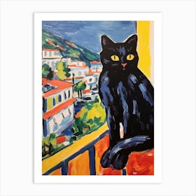 Painting Of A Cat In Nice France 1 Art Print