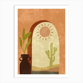 Cactus And Sun Art Print