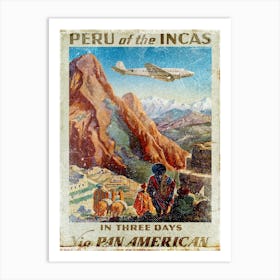 Vintage Travel Poster ― Peru Of The Incas Art Print