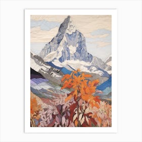 Makalu Nepal 2 Colourful Mountain Illustration Art Print