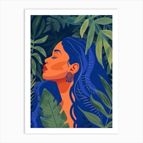 Portrait Of A Woman In The Jungle Art Print